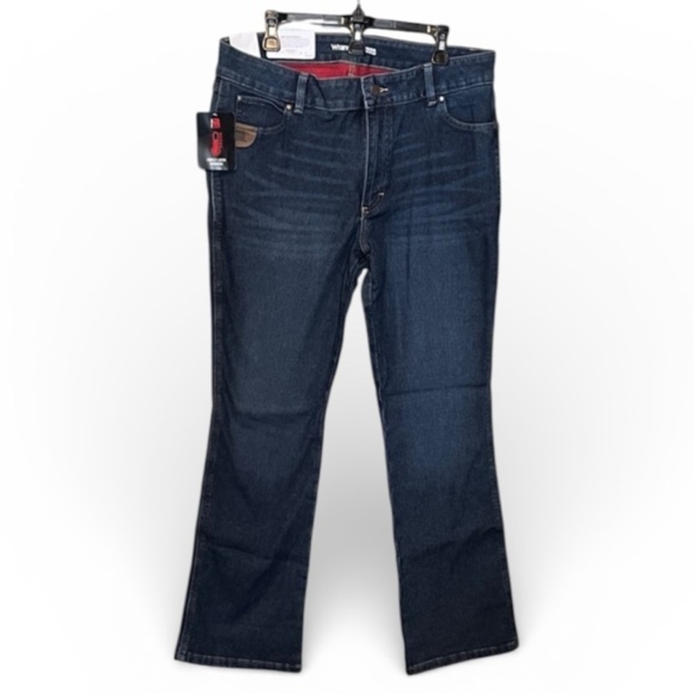 Wrangler Dark Blue Bootcut Jeans Riggs Workwear Strong Womens 14x32